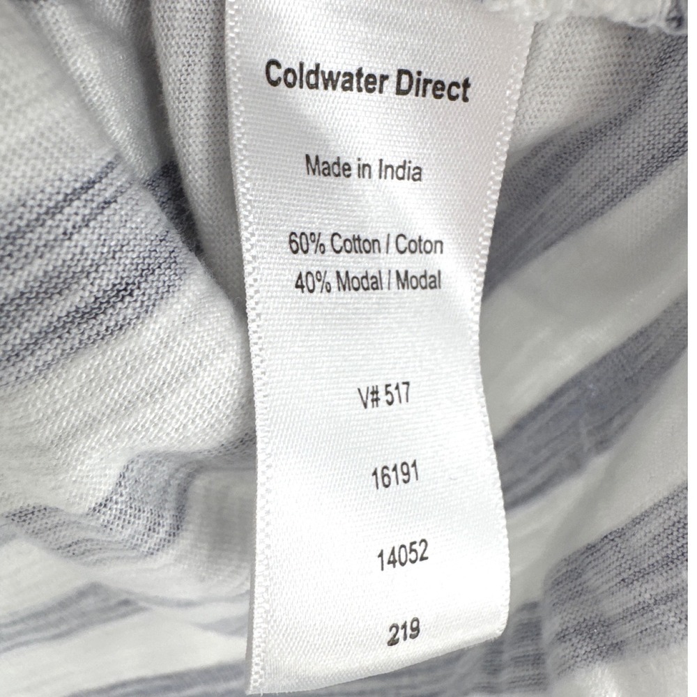 Nautical Coastal Top Medium Red White Blue Striped 3/4 Sleeve 4th of July Shirt - Picture 7 of 7